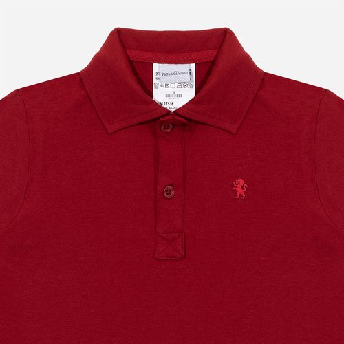 Camiseta Polo Infantil em Malha Pima - VERMELHO