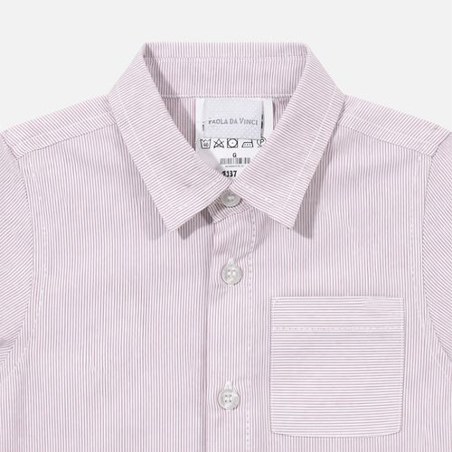 Camisa Bebê Masculina Fio 60 Manga Curta Listrada - VERMELHO
