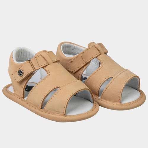 Sandália Bebê Masculina com Recortes em Couro - AVELA
