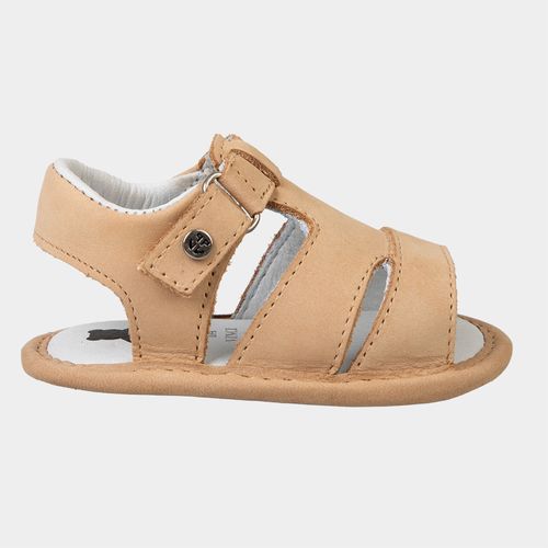 Sandália Bebê Masculina com Recortes em Couro - AVELA