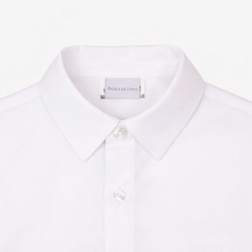 Camisa Infantil Masculina Ravel Stretch Manga Longa com Bolso - BRANCO