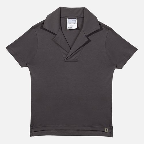 Camiseta Polo Infantil Masculina Interloque Fio 60 Pima - CINZA CHUMBO