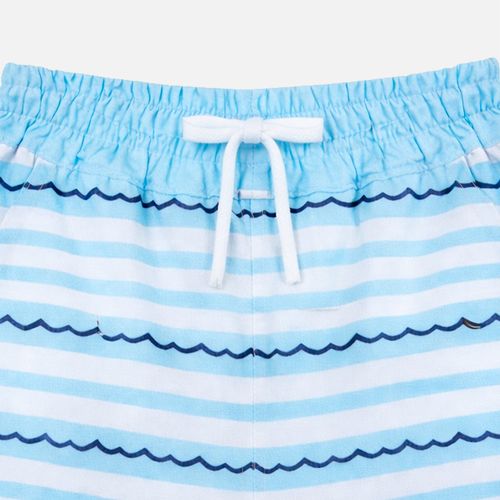 Bermuda Praia Infantil Masculina Estampa Listras - AZUL