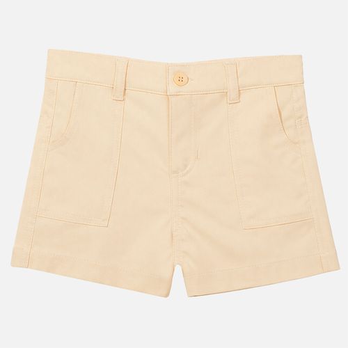 Shorts Infantil Feminino com Bolsos Faca - AMARELO