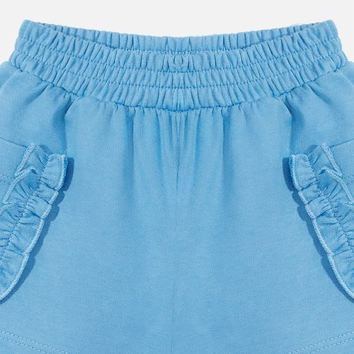 Shorts Bebê Feminino  Montaria com Bolso Babado - AZUL