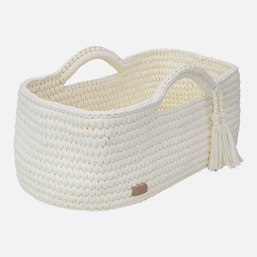 Cesto Moisés Unissex em Crochê de Malha com Alça - CRU