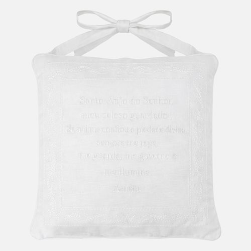 Almofada Bebê Unissex Linen Fresh Santo Anjo - BRANCO
