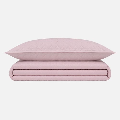 Colcha Solteiro Matelassê Cuore 200 Fios - ROSA