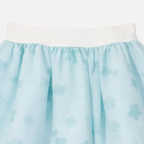Saia Infantil Feminina Tule Estampa Flores - VERDE