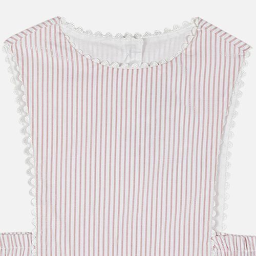 Romper Bebê Feminino Listrado Lurex com Laços - ROSE