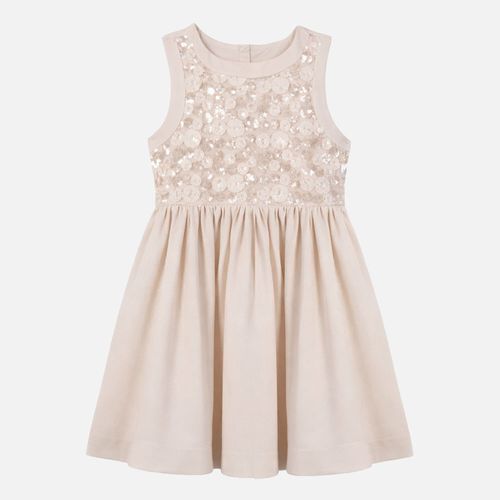 Vestido Infantil Feminino Pala Paetê - OFF WHITE