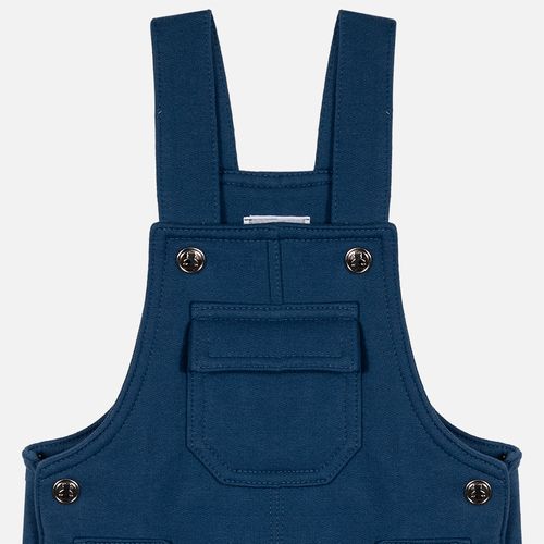 Jardineira Bebê Masculina em Moletom Felpado - AZUL