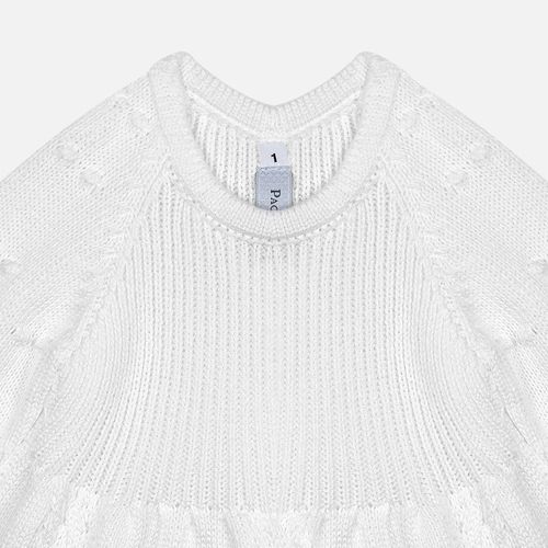 Saída de Maternidade Feminina Vestido 3 Tranças com Manta - BRANCO