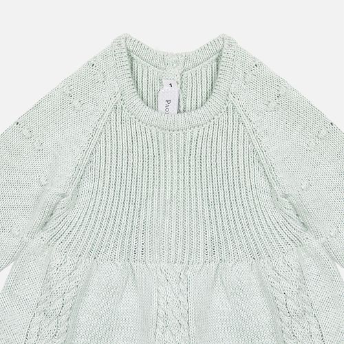 Saída de Maternidade Feminina Vestido 3 Tranças com Manta - VERDE