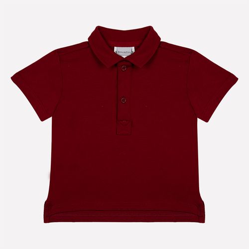 Camiseta Bebê Masculina Malha Polo Pima - VERMELHO