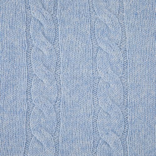 Manta Bebê Cashmere com Tranças - AZUL BEBE