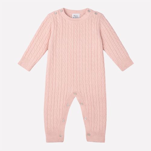 Macacão Bebê Masculina Cashmere com Tranças - ROSA BEBE