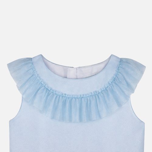 Vestido Bebê Feminino Festa Tule Star - AZUL BEBE