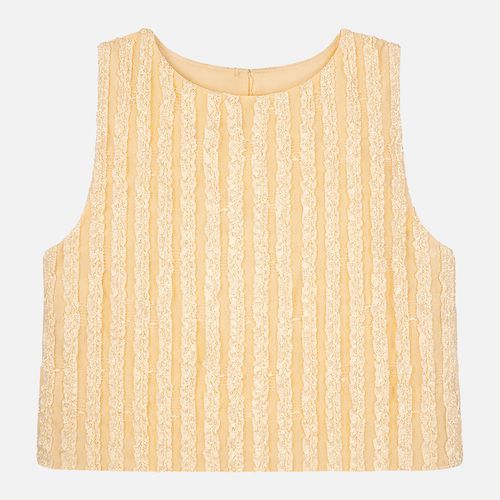 Conjunto Infantil Feminino Festa Crepe Bachi List - AMARELO