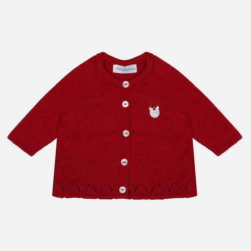 Saída Maternidade Jardineira Bufante com Casaco - VERMELHO