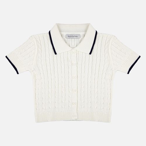 Conjunto Bebê Feminino Blusa e Saia Trançada - OFF WHITE