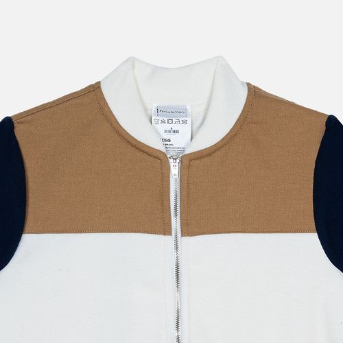 Casaco Infantil Masculino Microsoft com Detalhe Moletom - OFF WHITE