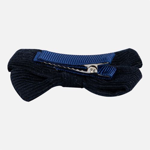 Clips Laço Bebê Cruzado Veludo - AZUL MARINHO