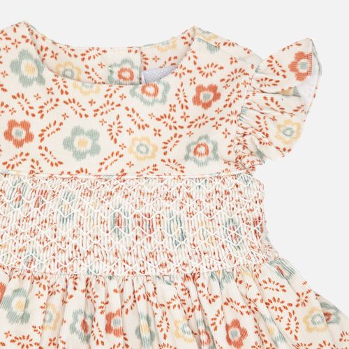 Vestido Bebê Feminino Ponto Smock Estampado - CRU