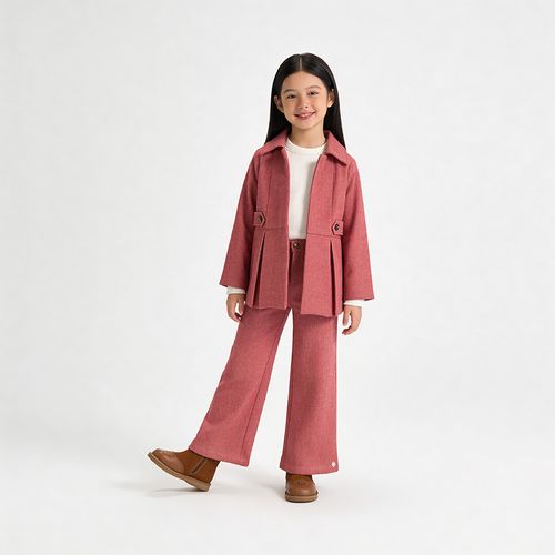 Calça Infantil Feminina Malha Lainage com Bolsos - VERMELHO
