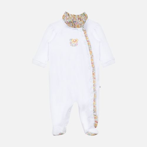 Macacão Bebê Feminino Egípcio Gold com Babado Liberty - BRANCO