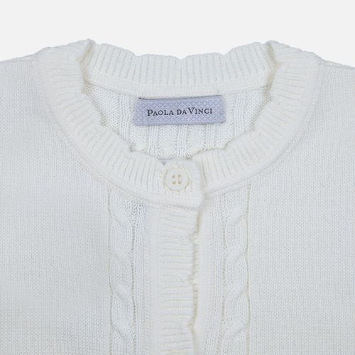 Colete Infantil Feminino Detalhe Tranças - OFF WHITE
