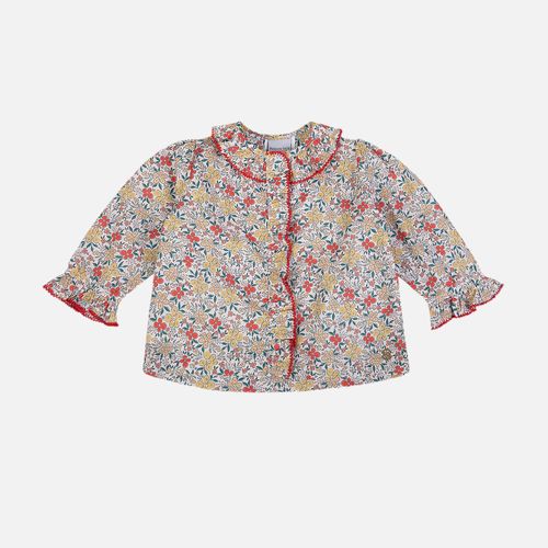 Bata Bebê Feminina Liberty Flowers com Picueta - OFF WHITE