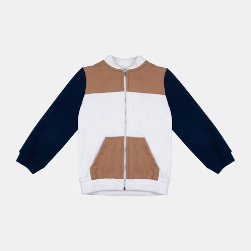 Casaco Infantil Masculino Microsoft com Detalhe Moletom - OFF WHITE