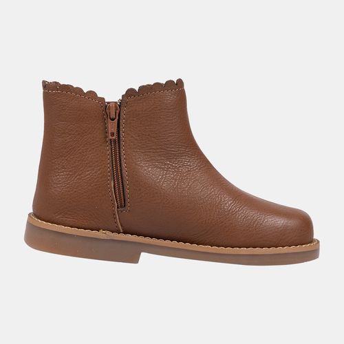 Bota Infantil Feminina Chelsea com Babados - CARAMELO