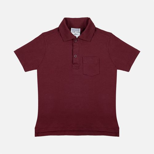 Camiseta Polo Bebê Masculina Pima com Bolso - BORDO