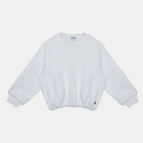 Casaco Infantil Feminino Tricot Balonê - OFF WHITE