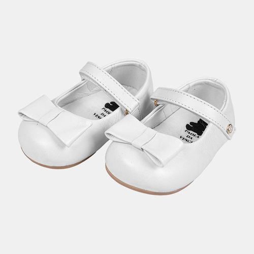 Sapato Boneca Bebê Feminino Laço - BRANCO
