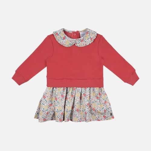 Vestido Bebê Feminino Sport Fleece com Detalhe Estampado - ROSA
