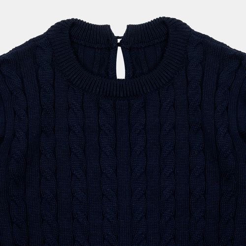 Conjunto Bebê Feminino Trançado com Babado - AZUL MARINHO