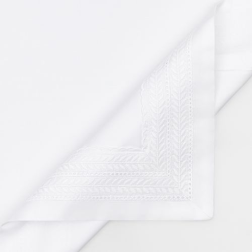 Kit 2 Fronhas Medici 400 Fios com Bordado Inglês - BRANCO